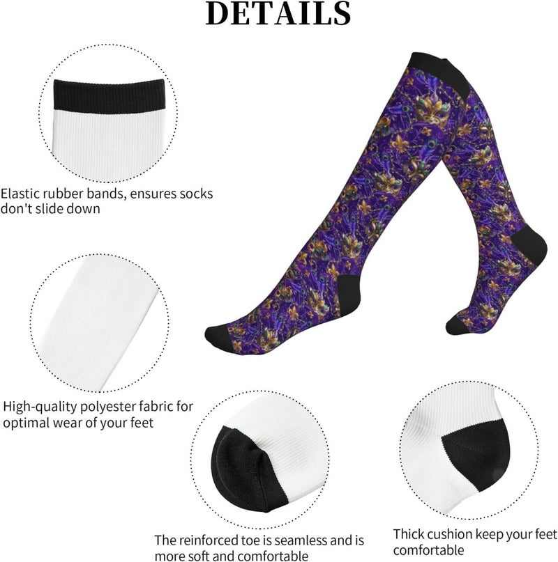 thmnj Compression Socks Knee High Support Socks for Women Men Circulation Stockings for Athletic Running Cycling Flying - Image 3